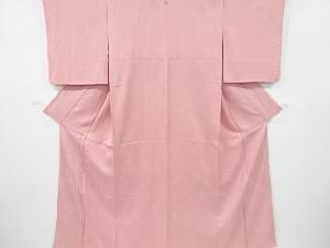 波に花丸紋様織り出し一つ紋色無地着物